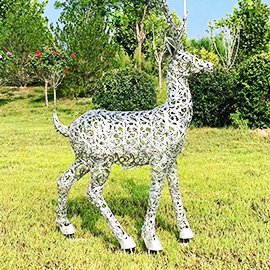 Hollow deer sculpture