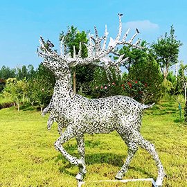 Patterned Deer Sculpture