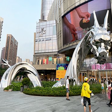 Square stainless steel sculpture