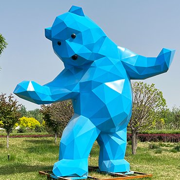 Stainless Steel Geometric Bear