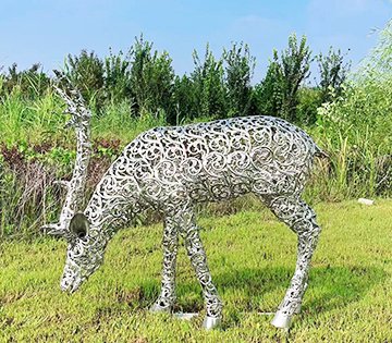 Stainless Steel Pattern Deer Sculpture