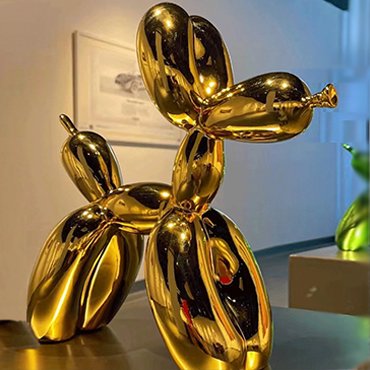 Stainless steel electroplated balloon dog sculpture