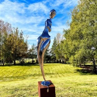abstract figure stainless steel sculpture