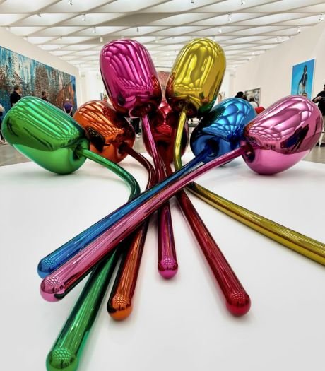 electroplating stainless steel flower sculpture