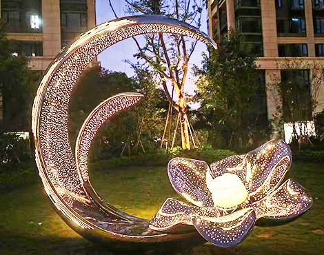 glowing moon sculpture