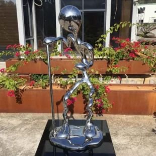 mirror stainless steel abstract sculpture