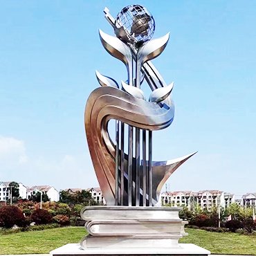 stainless steel abstract sculpture