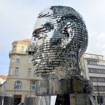 stainless steel face art sculpture