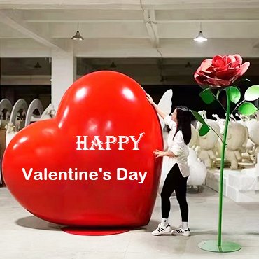 stainless steel love sculpture