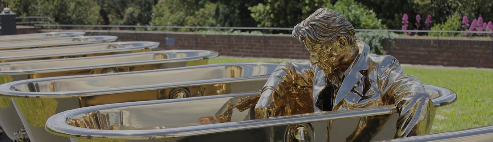 stainless steel man in bathtub