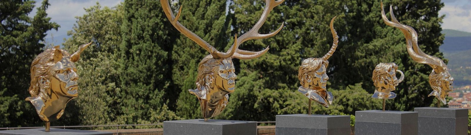 stainless steel man mirror sculpture