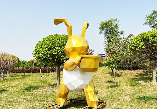 stainless steel rabbit sculpture